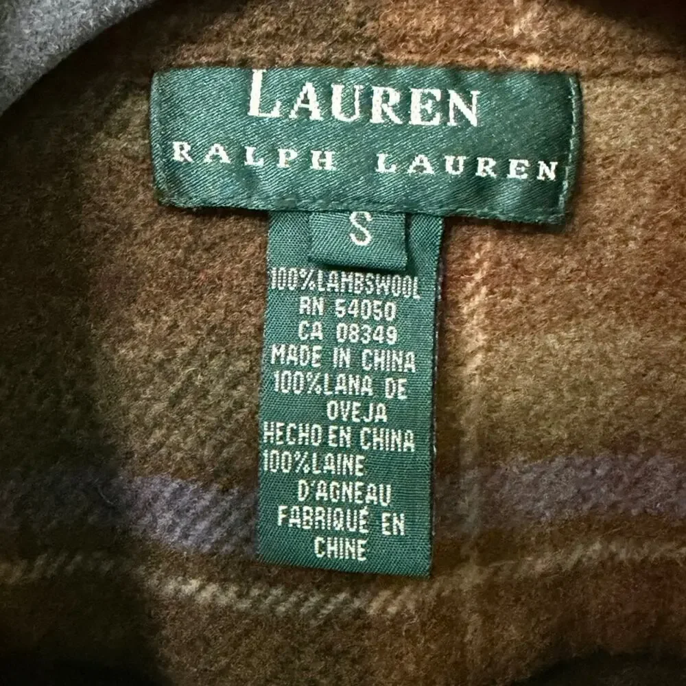 Lauren Ralph Lauren Shirt Jacket Men Size Small Lambswool Patch Elbows Preppy